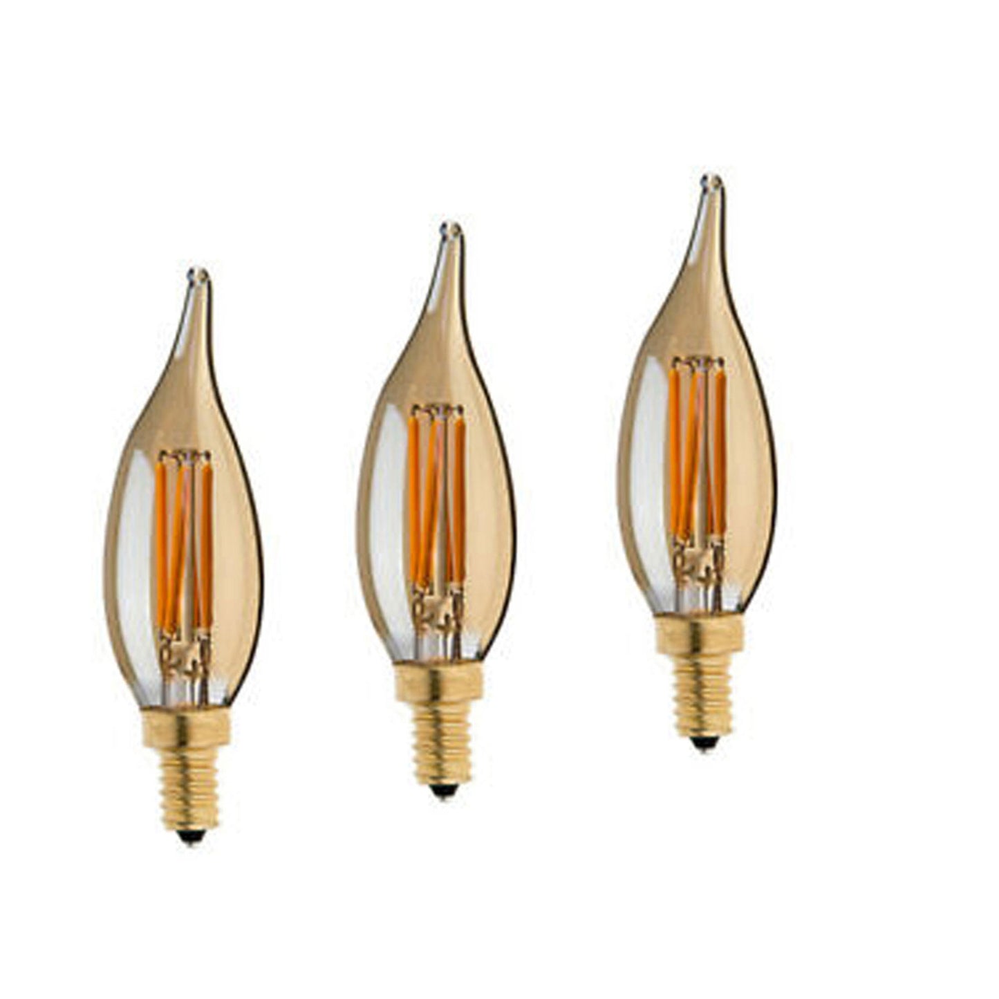 E14 4W C35 LED Candelabra Bulbs 2200K Warm White Dimmable LED Filament Bulb