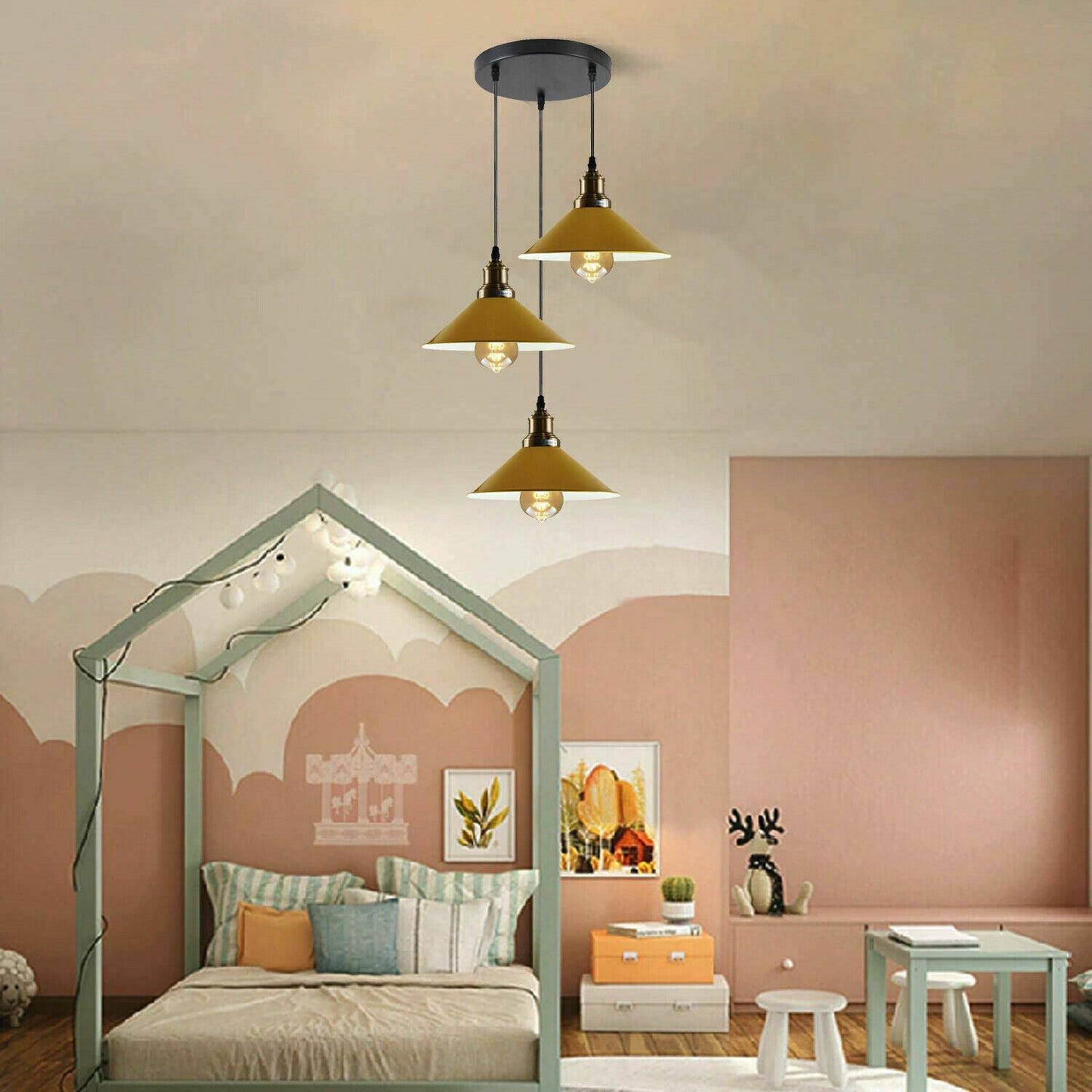 yellow 3-head pendant light for bed room.JPG