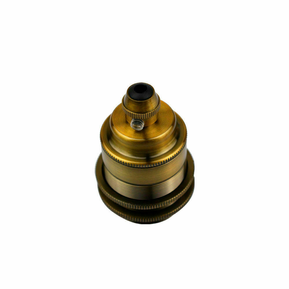 Threaded Holder Yellow Brass E26 Base Screw Thread Bulb Socket Lamp Holder~1230