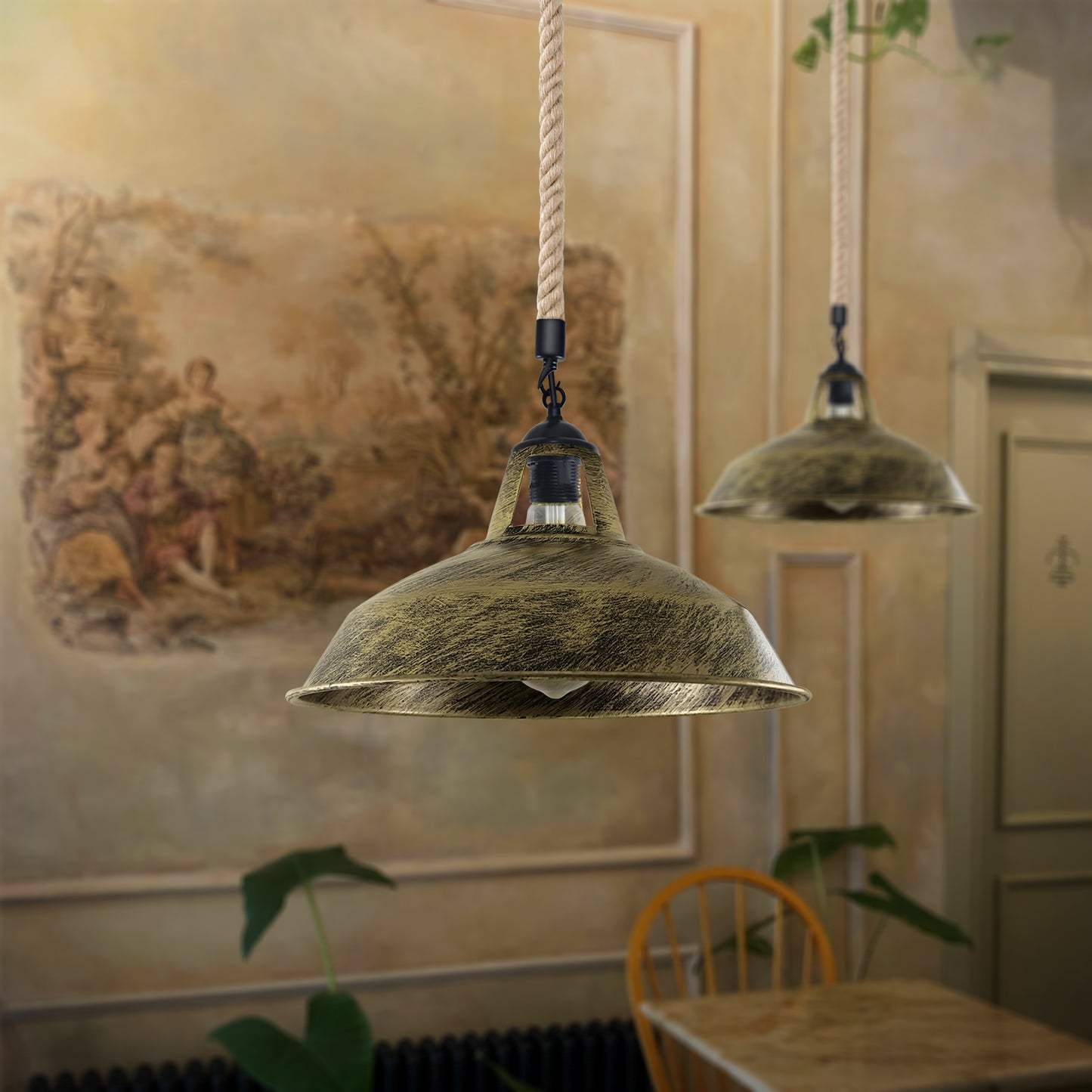 Hemp rope pendant light - Application image