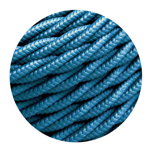 Cloth Covered Electric 3 Core Twisted Cable Blue~1399