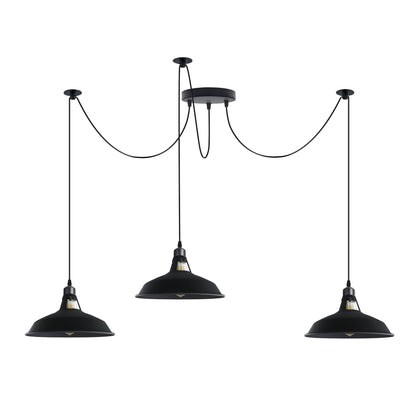Industrial Three-head Metal Barn Shade Spider Pendant Light 
