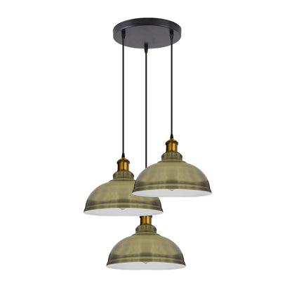 Industrial Vintage Loft Bar 3 Way Hanging Curvy Pendant Light