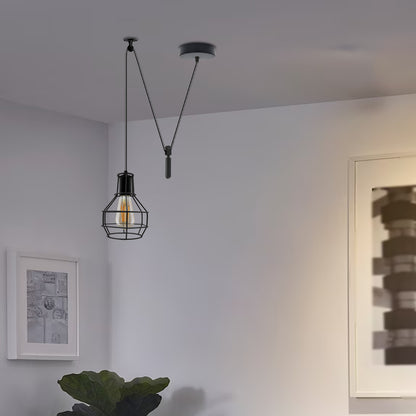 Vintage Industrial Metal Spider Pendant Light