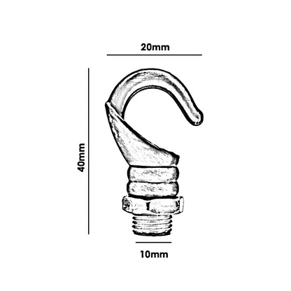 10mm Ceiling Rose Hook | Cord Grip Pendant Light Mount ~ 1698
