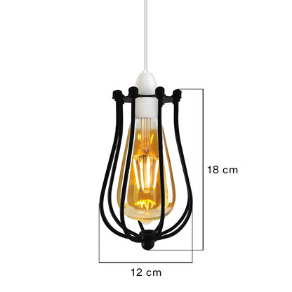 Modern Wire Frame Ceiling Light Pendant Retro Easy Fit Shades Lounge Lighting