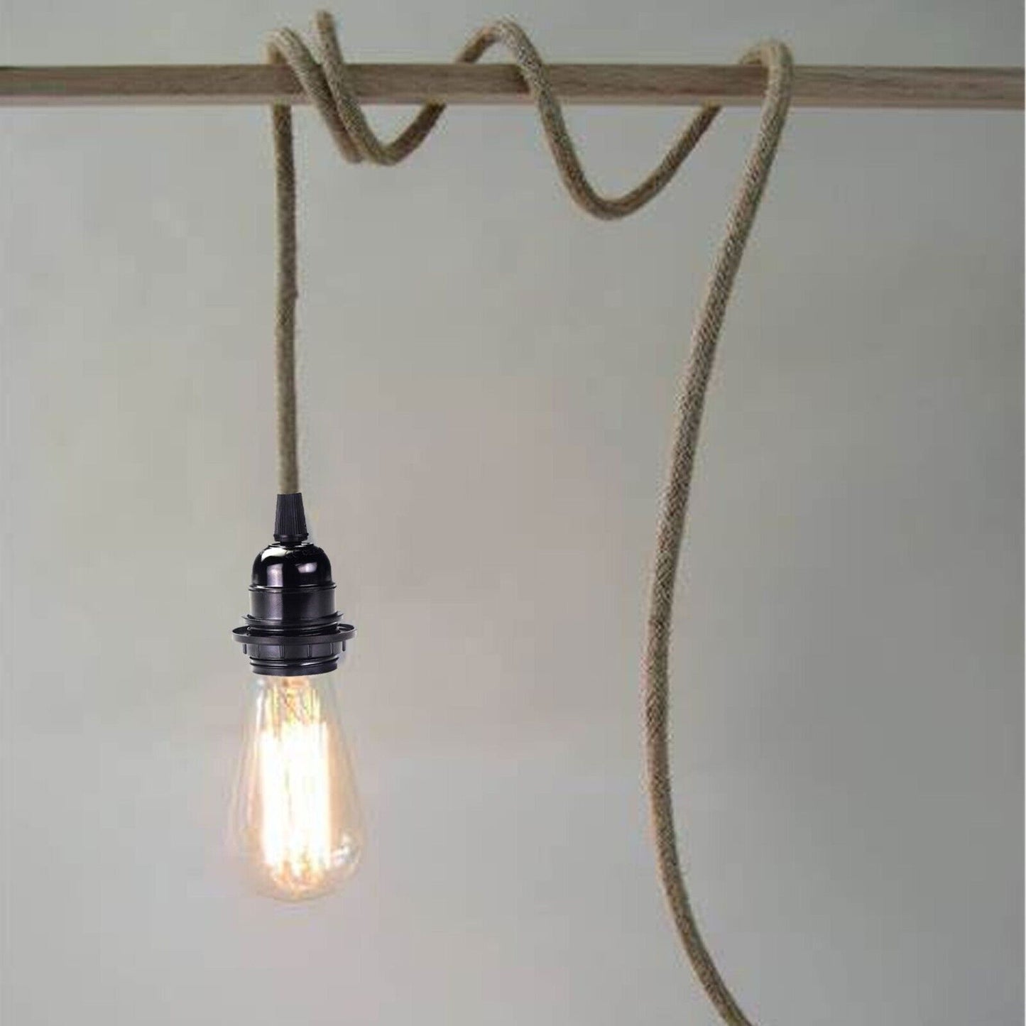 E26 2m Fabric Cable Plug in Pendant Lamp Light Set Fitting Vintage Bulb Holder Socket~1606