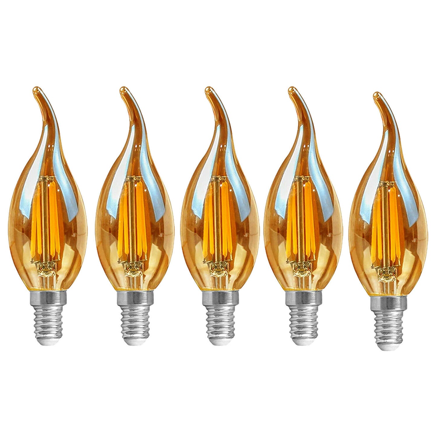 E12 4W C35 LED Candelabra Bulbs 2200K Warm White Dimmable LED Filament Bulb~1041