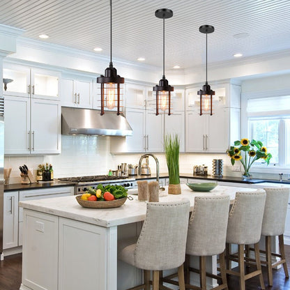 Round Cage Pendant light for kitchen.JPG