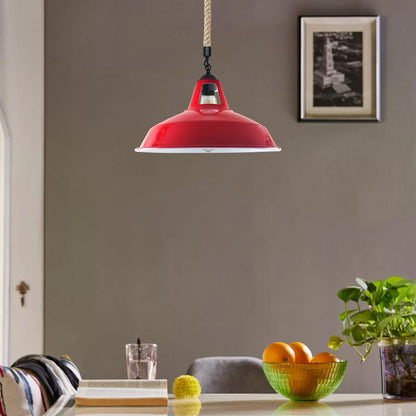 Rope Pendant Light - Red