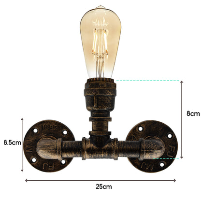  Vintage steampunk Water pipe wall sconce Lamp