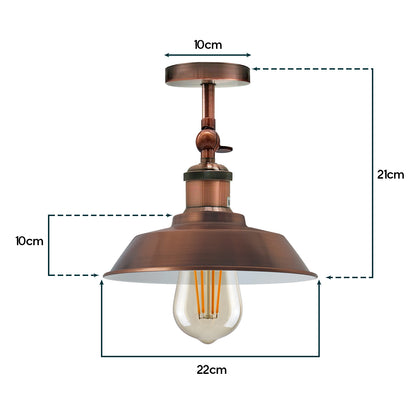 Brushed Copper Flush Mount Ceiling Light - size image