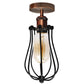  Retro Industrial Hallway Flush Mount Cage Ceiling Light