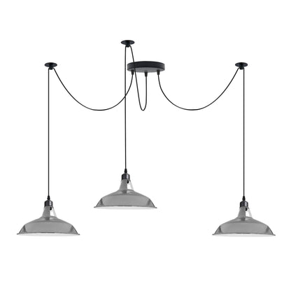 Industrial Three-head Metal Barn Shade Spider Pendant Light