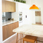  Metal Curvy Lamps with Orange LampShades for kitchen.JPG