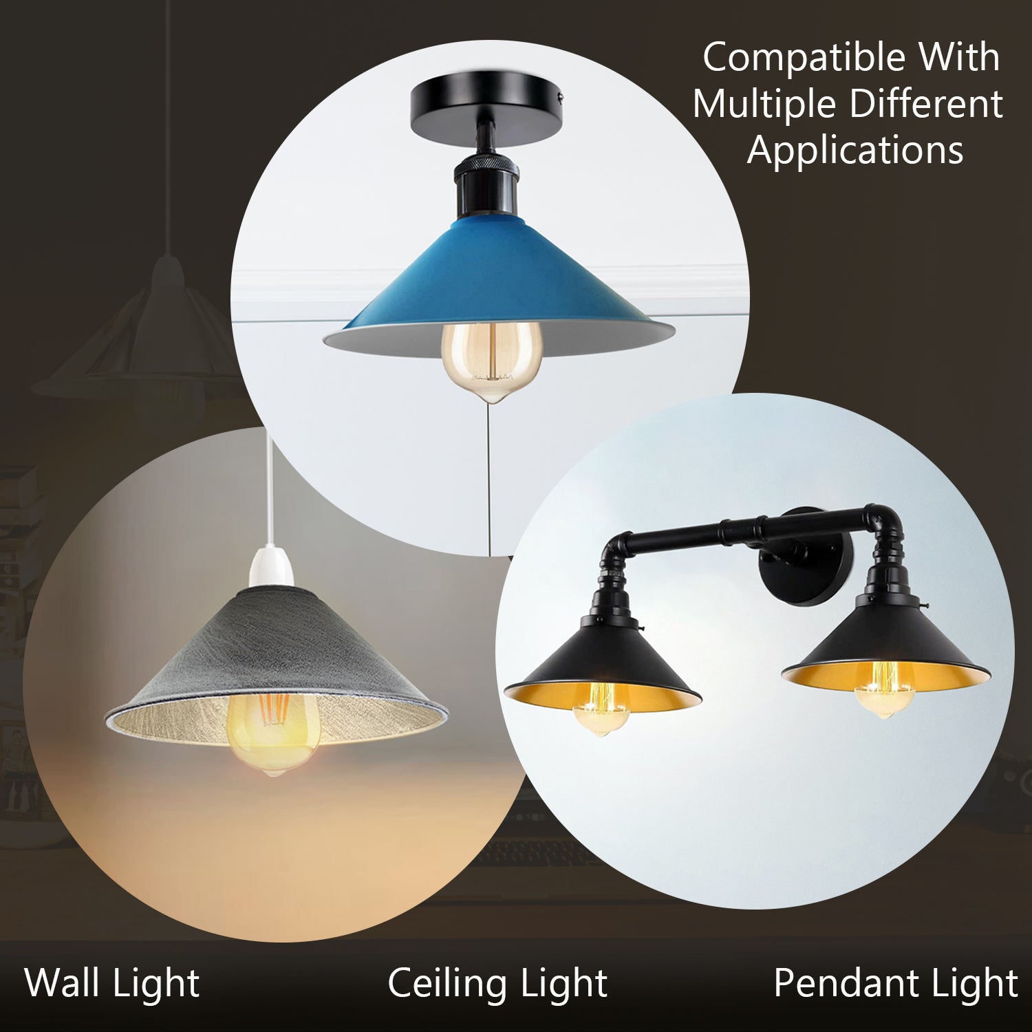 Cone shape lamp shades - Application image