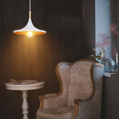 Modern Classy Single Lamp Disc Shaped Inner-Gold Cluster Ceiling Hanging Pendant Light E26 60W