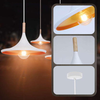 Modern Classy Single Lamp Disc Shaped Inner-Gold Cluster Ceiling Hanging Pendant Light E26 60W