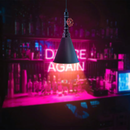 Vintage Single-Way Cone Shade Steampunk Pipe Pendant Light 