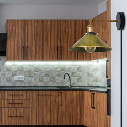 Green brass plug in wall light with dimmer switch for kitchen.JPG