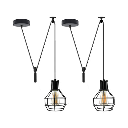 Vintage Industrial Metal Spider Pendant Light