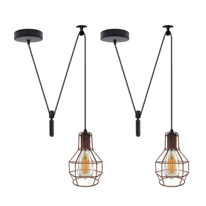 Vintage Industrial Metal Spider Pendant Light