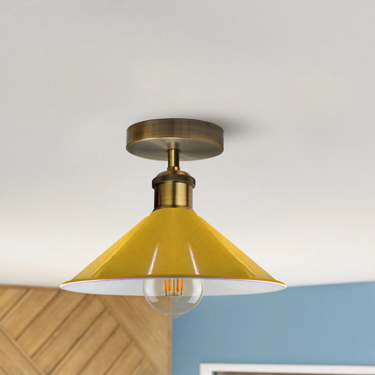 Flush Mount Metal ceiling Light Cone Shade 