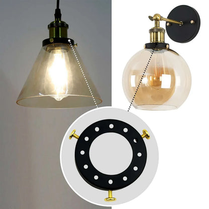 Black Lamp Shade Cap for wall lights.JPG