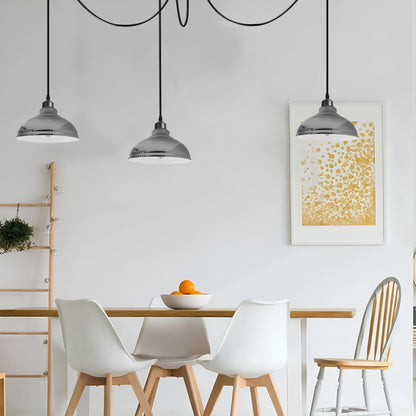 Retro Vintage Ceiling Spider Light Curvy Pendant Lamp Chrome - Application image