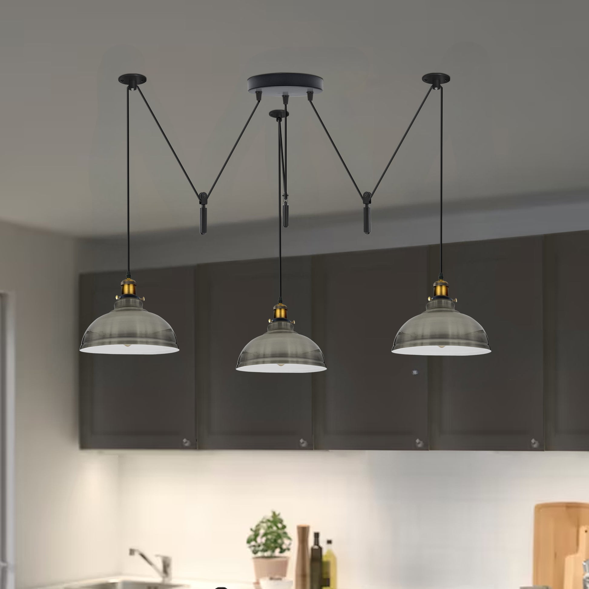 Industrial spider ceiling pendants