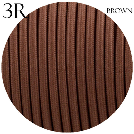 0.75mm 3 Core Round Power Cable Brown