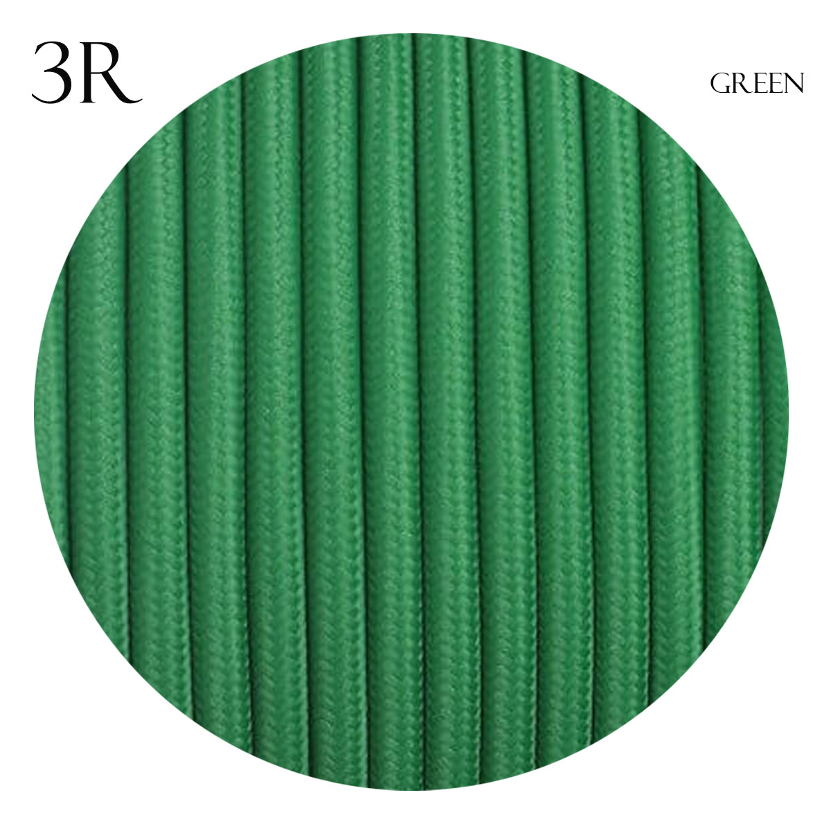 Fabric Power Cable Green