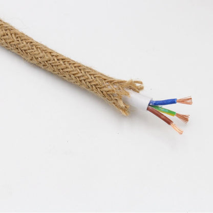 Vintage 3 Core Electric Round Cable Covered with Colored Fabric-1777
