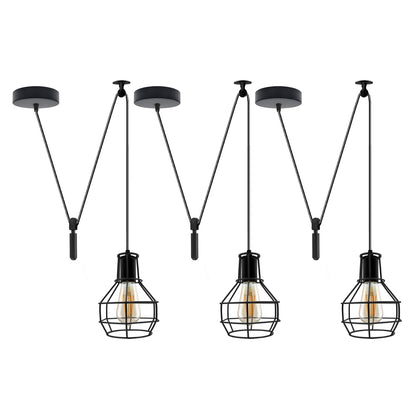 Vintage Industrial Metal Spider Pendant Light