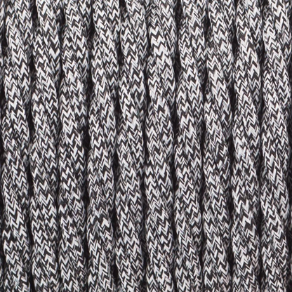 3 Core Twisted Braided Electric Cable Black &White