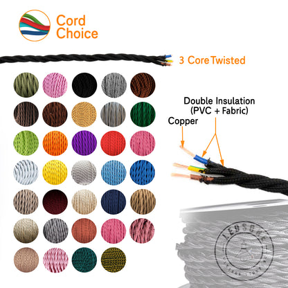 Vintage 3-Core Twisted Electrical Fabric Cable 