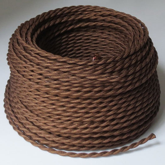 Cloth Covered Lamp Cord | Vintage Twisted Fabric Braided Electrical Wire ~2074