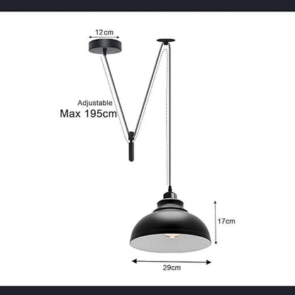 Vintage Single Head Curvy Shade Pendant Light 