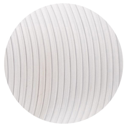 3-Core Electric Round Cable with White Color fabric finish