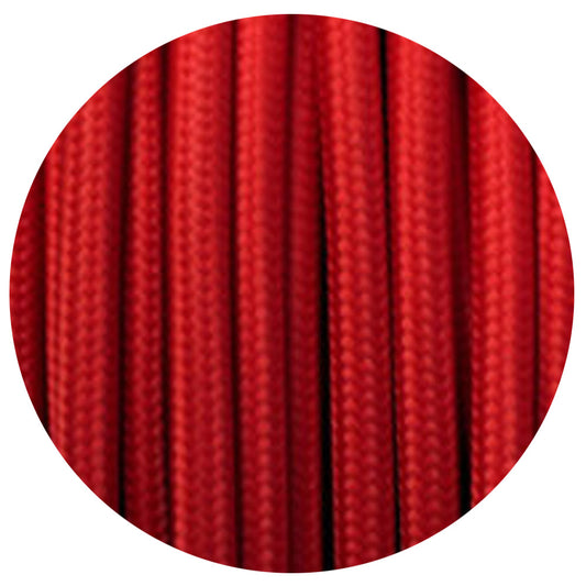 Electrical Fabric 3 Core Round Power Cable Red