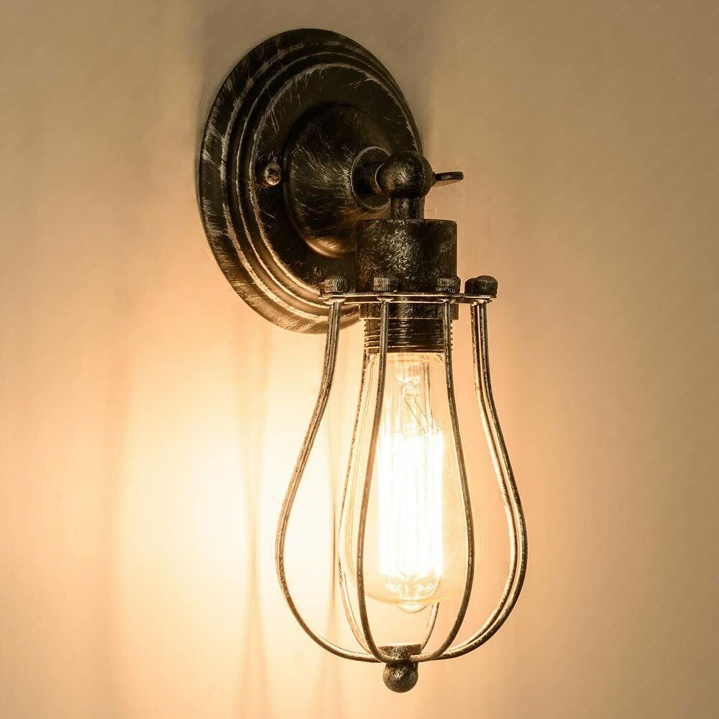 Industrial Vintage Wall Light with Adjustable Joint Wire Metal Cage Wall Sconce Fixture~1609