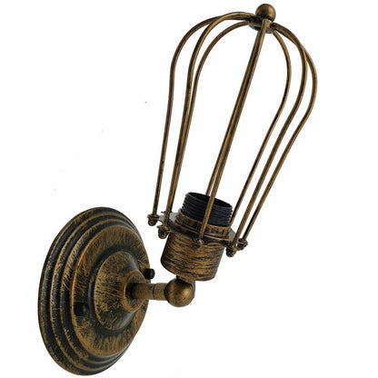 Industrial Vintage Wall Light with Adjustable Joint Wire Metal Cage Wall Sconce Fixture~1609