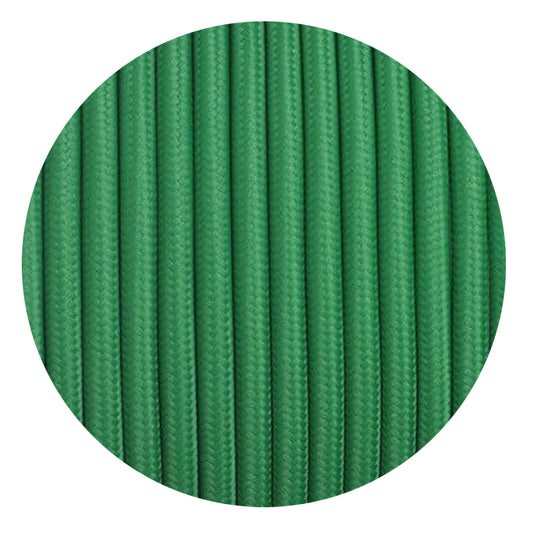 Electrical 3 Core 0.75mm Fabric Power Cable Green