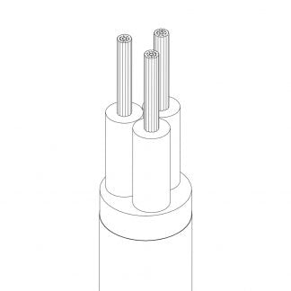 3-Core Electric Round Cable with White Color fabric finish