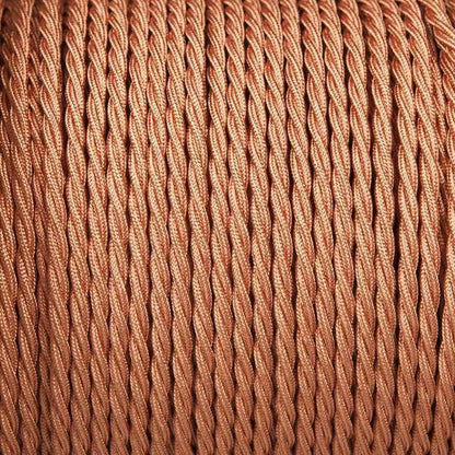 18 Gauge 2 Conductor Twisted Cloth Covered Wire Braided Light Cord Rose Gold 
