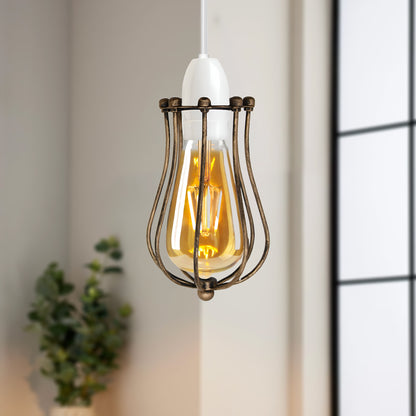 Vintage Retro Industrial Metal Wire Cage Balloon Shape