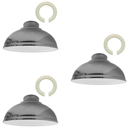 Modern Retro Ceiling Light Shade EasyFit Pendant Chrome