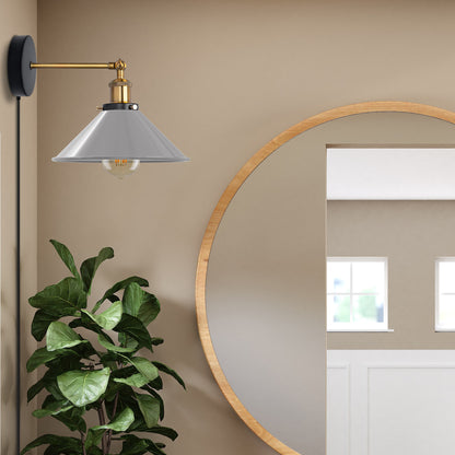 Chrome plug in wall light with dimmer switch for bed room.JPG