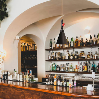 Vintage Single-Way Cone Shade Steampunk Pipe Pendant Light 