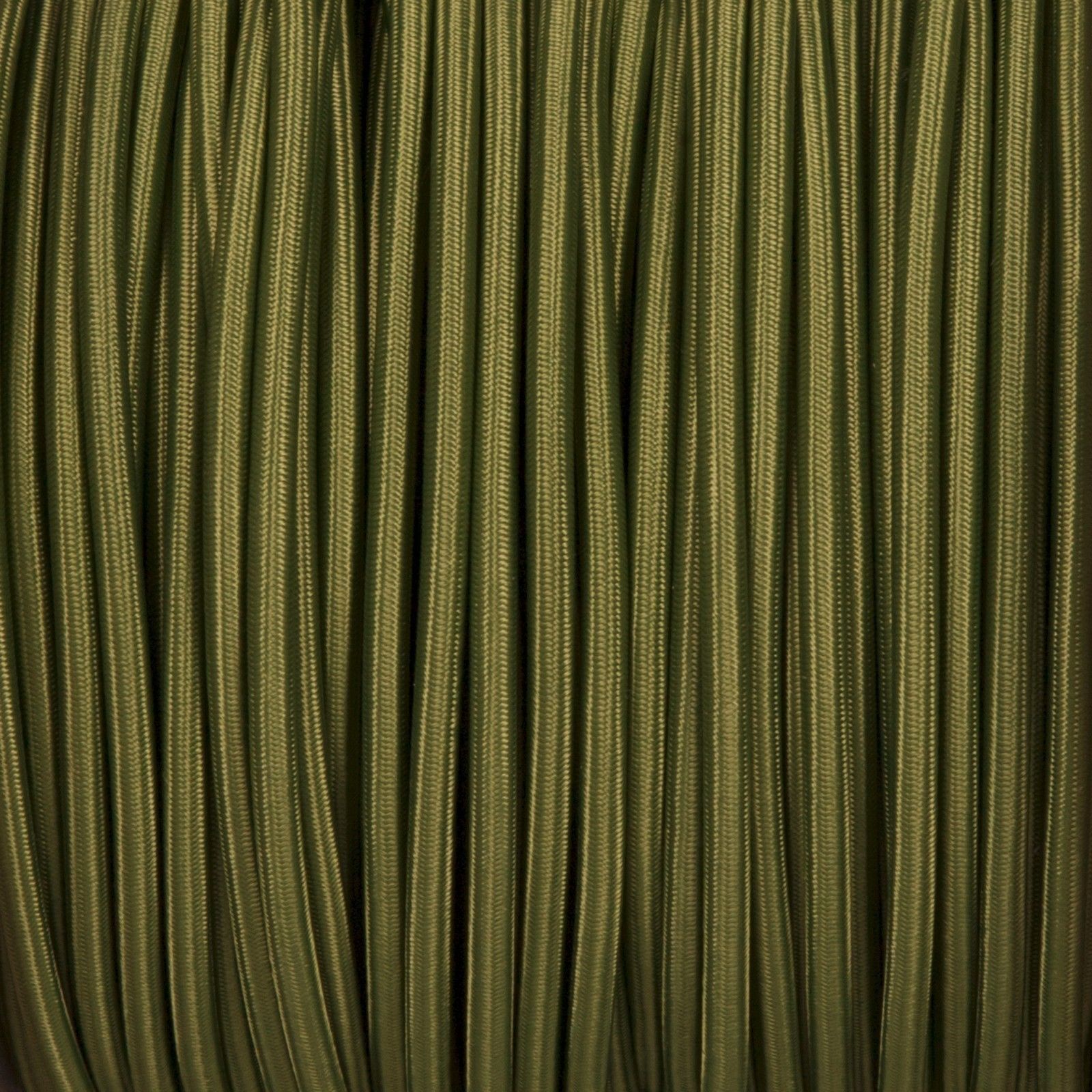  Vintage 2-core round green-braided electric cable